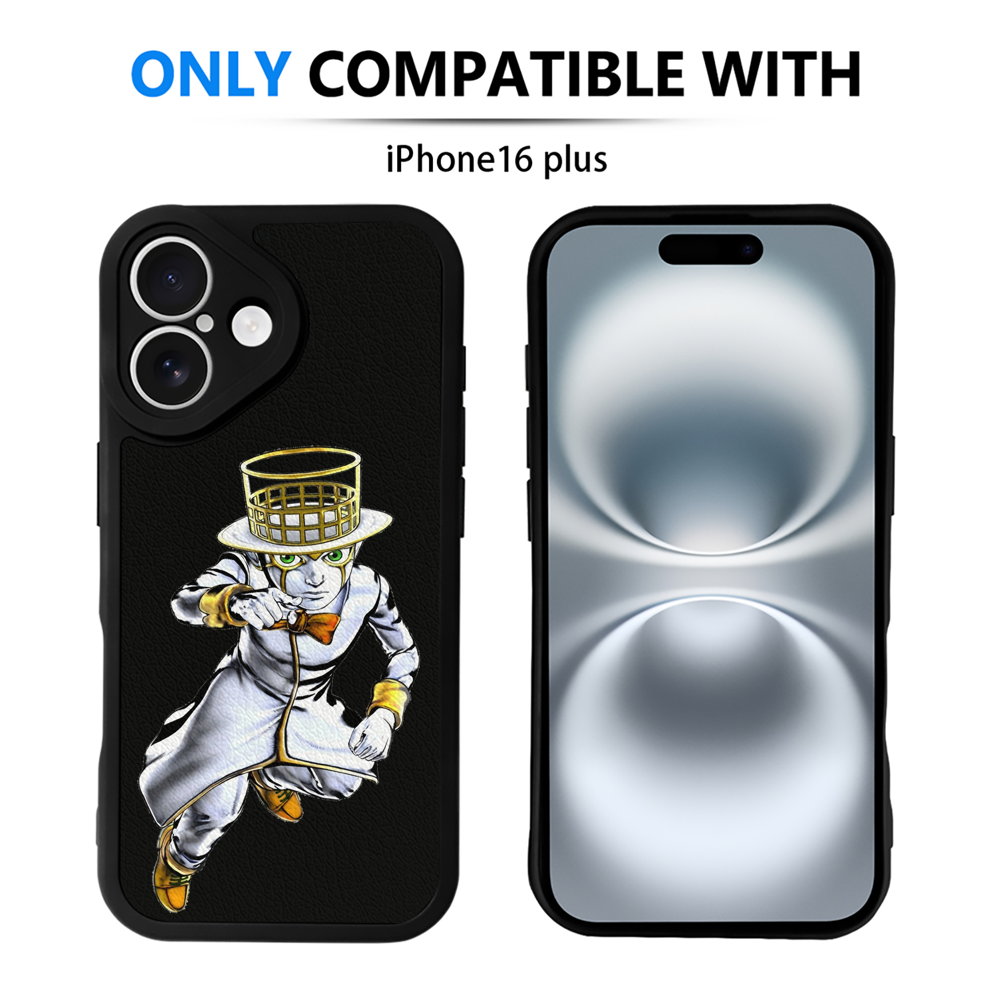 （画像用） ジョジョの奇妙な冒険 岸辺 露伴（きしべ ろはん） JoJo's Bizarre Adventure Rohan Kishibe 【iPhone 16シリーズ対応】シリコンスマホケース（レザー調） 材質：シリコン